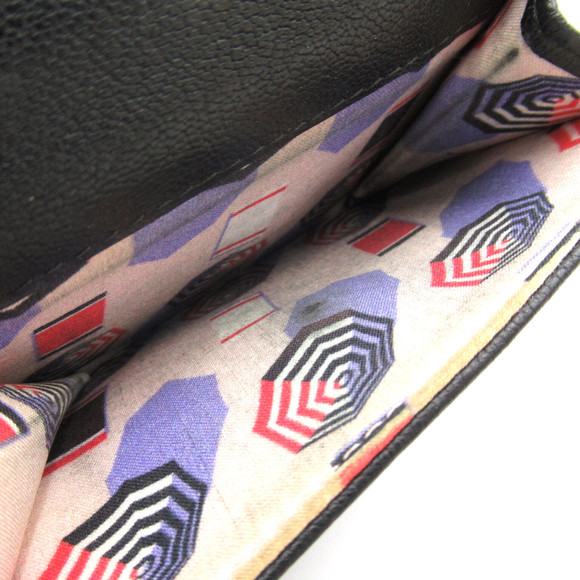 CHANEL Tri-fold Wallet Umbrella Print Black leather - Picture 8 of 10